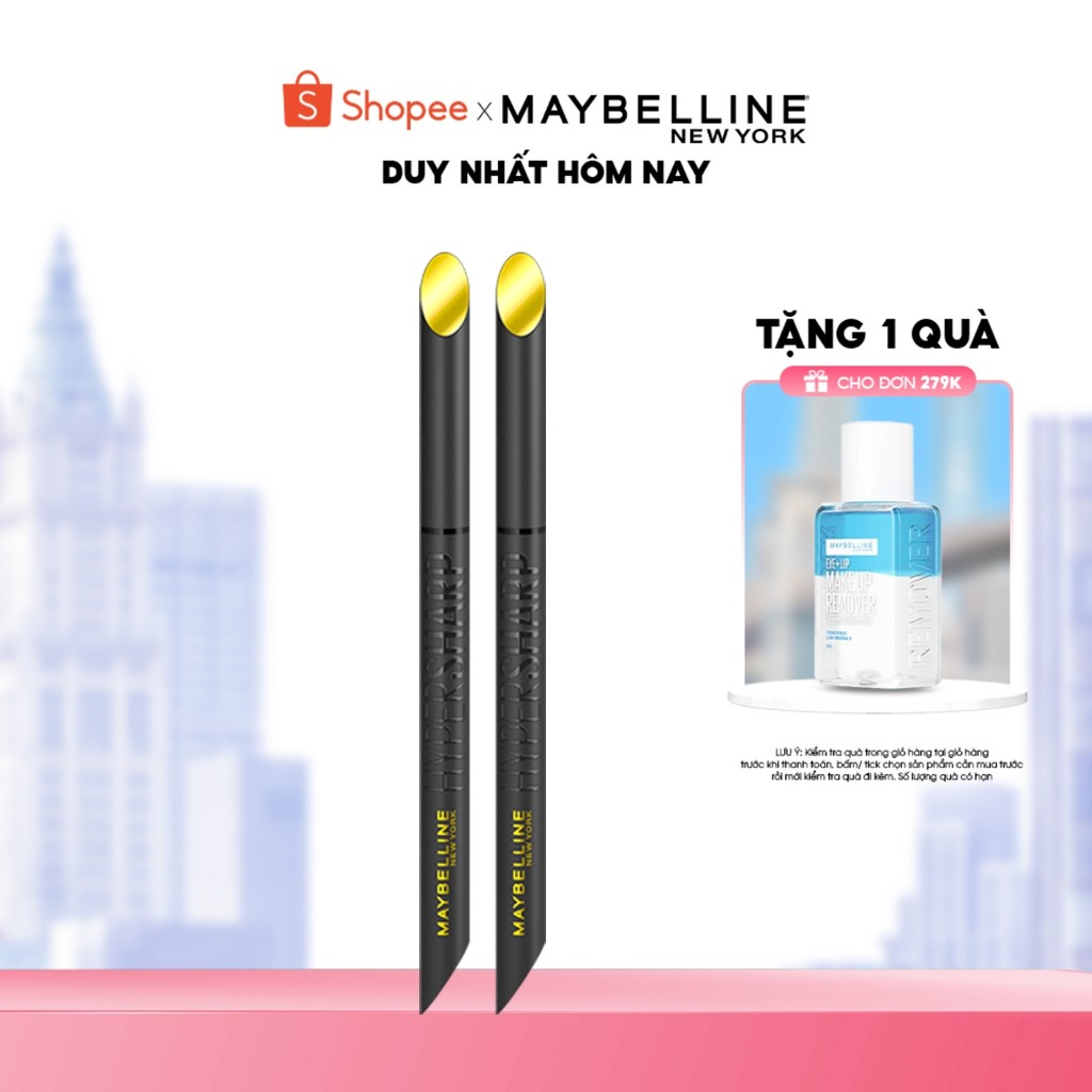 [Bộ Trang Điểm] Bộ Đôi Bút Kẻ Mắt Nước Siêu Sắc Mảnh 36H Không Trôi Hyper Sharp Extreme Maybelline New York