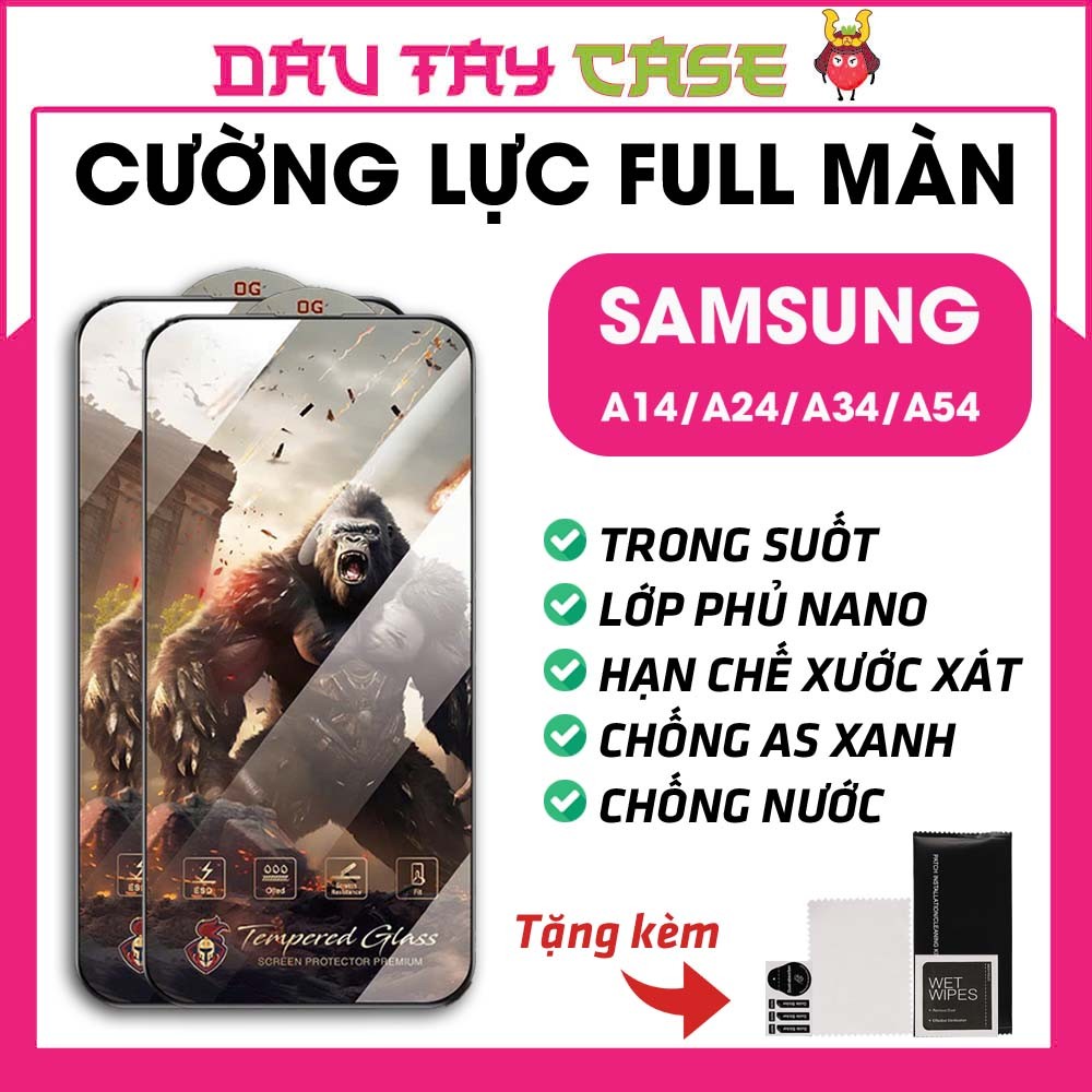 Kính cường lực Samsung A14 4G / A24 / A34 5G / A54 5G bảo vệ màn hình full màn KK Warrior