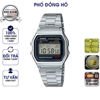 Đồng hồ unisex dây kim loại Casio chính hãng Anh Khuê A158WA-1DF