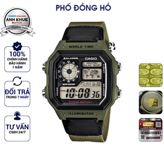 Đồng hồ nam dây vải Casio Anh Khuê AE-1200WHB-3BVDF