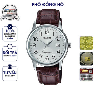 Đồng hồ nam dây da Casio chính hãng Anh Khuê MTP-V002L-7B2UDF