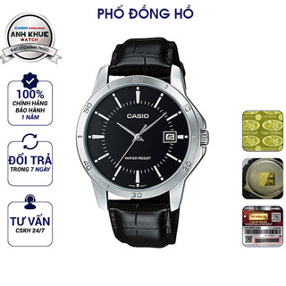 Đồng hồ nam dây da Casio chính hãng Anh Khuê MTP-V004L-1AUDF