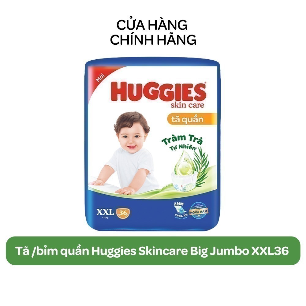 Tã /bỉm quần Huggies Skincare Big Jumbo XXL36 ( Hàng cộng miếng thay đổi theo CTKM)