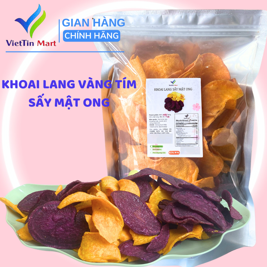 Khoai Lang Vàng Tím Sấy Mật Ong Viettin Mart 500g