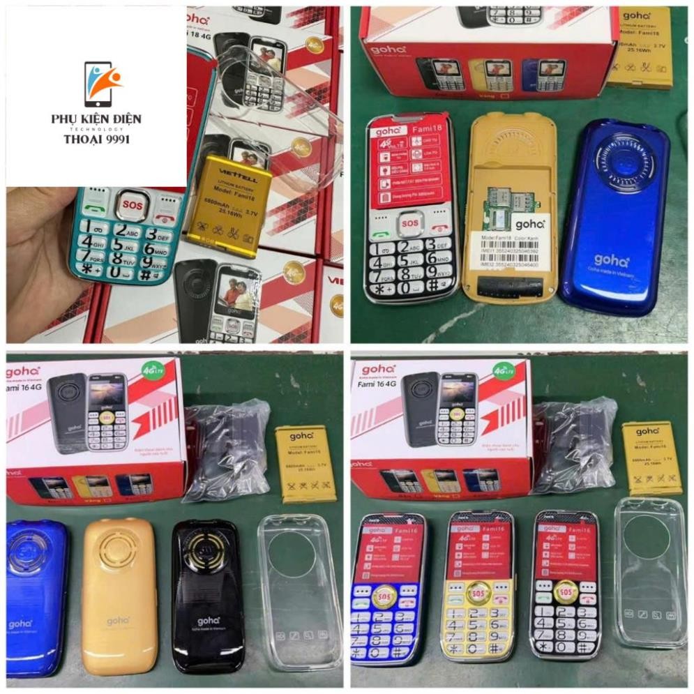 Điện thoại bàn phím Viettel Fami 18 Fami 16 cho Người già cao tuổi Sóng 4G 2sim -Màn 2.4-Pin 6800mah