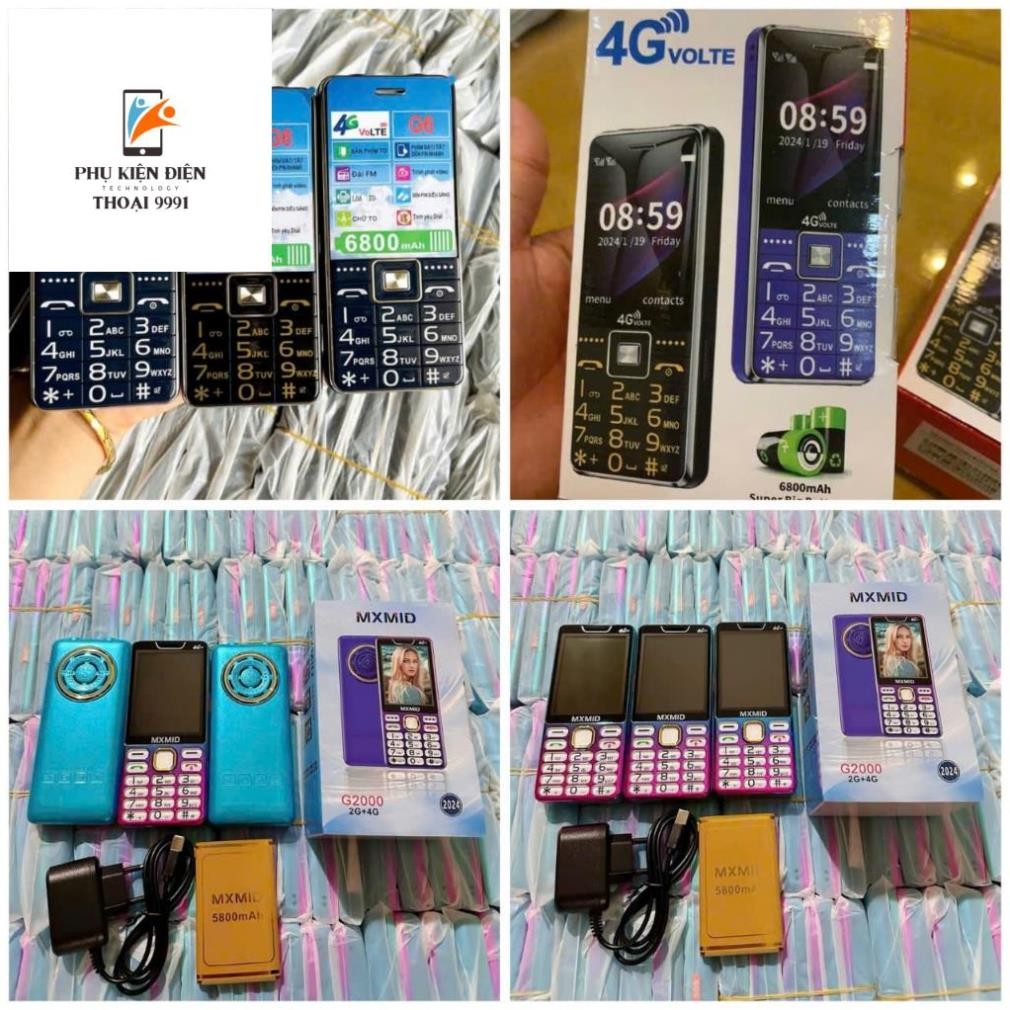 Điện thoại bàn phím G600 - G2000 Dành cho Người già cao tuổi Sóng 4G 2sim - Màn 2.2 - Pin 6800mah