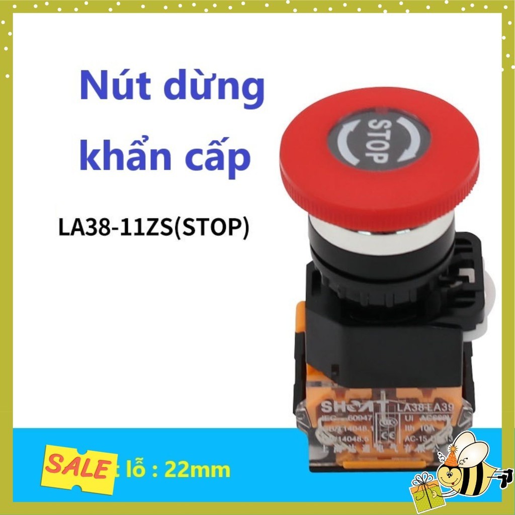 [Combo 10 nút ] Nút dừng khẩn cấp STOP LA38-11ZS - NÚT ẤN STOP KHẨN CẤP phi 22mm