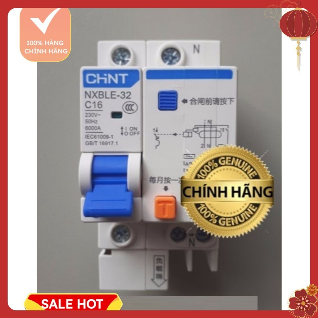 [MỚI] Aptomat chống dò chống giật CHINT 1PN 16A - 63A, Át chống dò chống giật 1 PHA