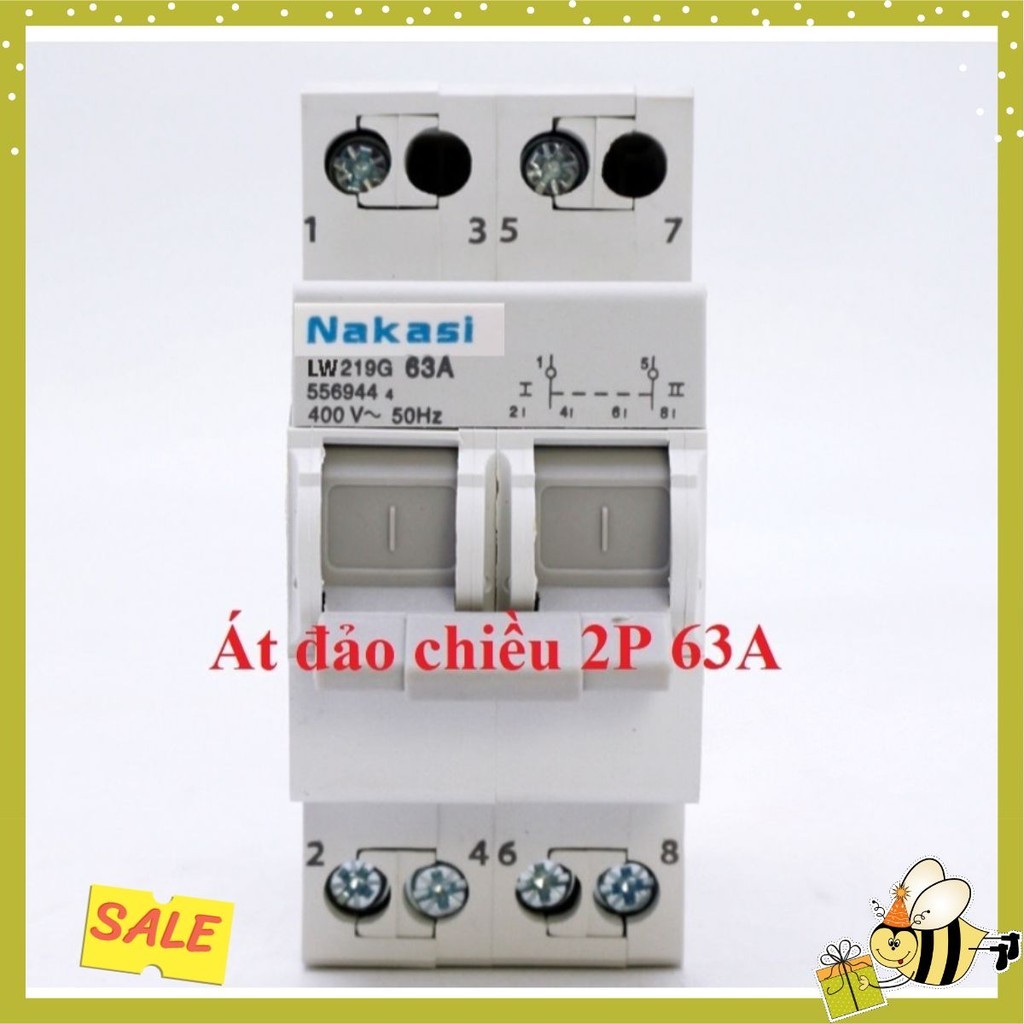 [MỚI] Aptomat đảo chiều 2P 63A - cầu dao đảo chiều dạng aptomat 2P 63A
