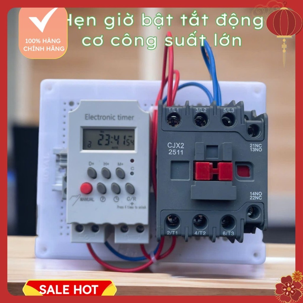 [MỚI] Hẹn giờ bật tắt tự động 220V công suất lớn, Bật tắt máy bơm nước, động cơ điện 1 pha