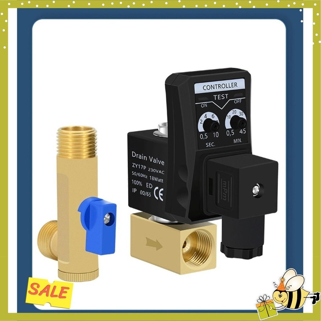 [MỚI] Van xả nước tự động -Valve điện từ xả nước máy nén khí, bình tích áp tự động 220Vac