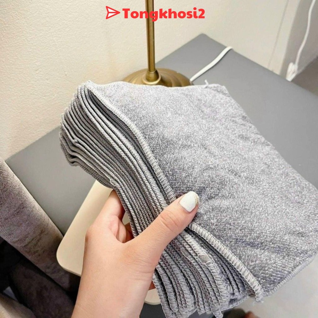 PVN62998 Set 10 Khăn lau vuông, khăn lau đa năng nhà bếp màu xám loại mới tongkhosi2