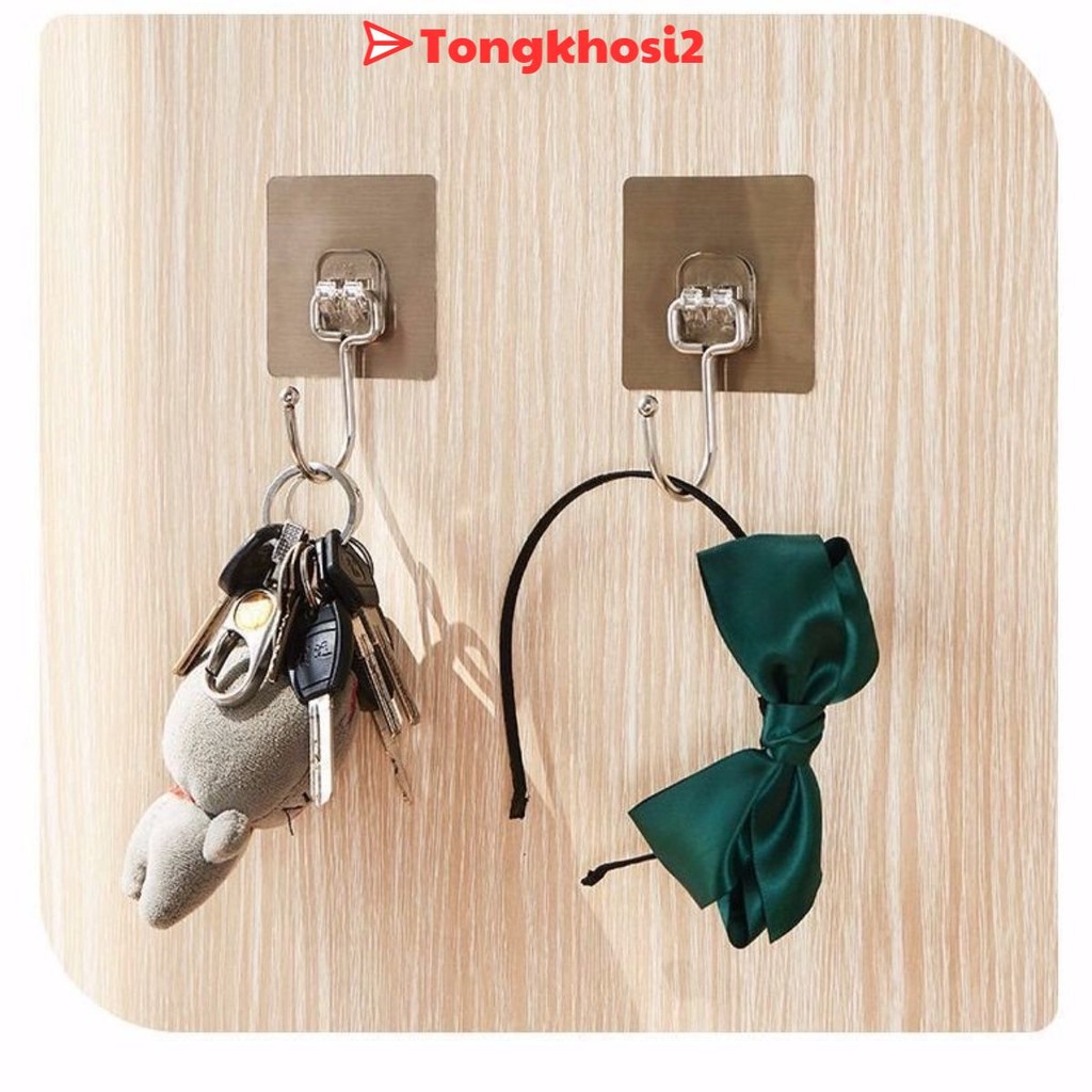 PVN61290 Set 10 Móc Dán Tường Inox 304 Siêu Dính Treo Đồ Nhà Bếp tongkhosi2