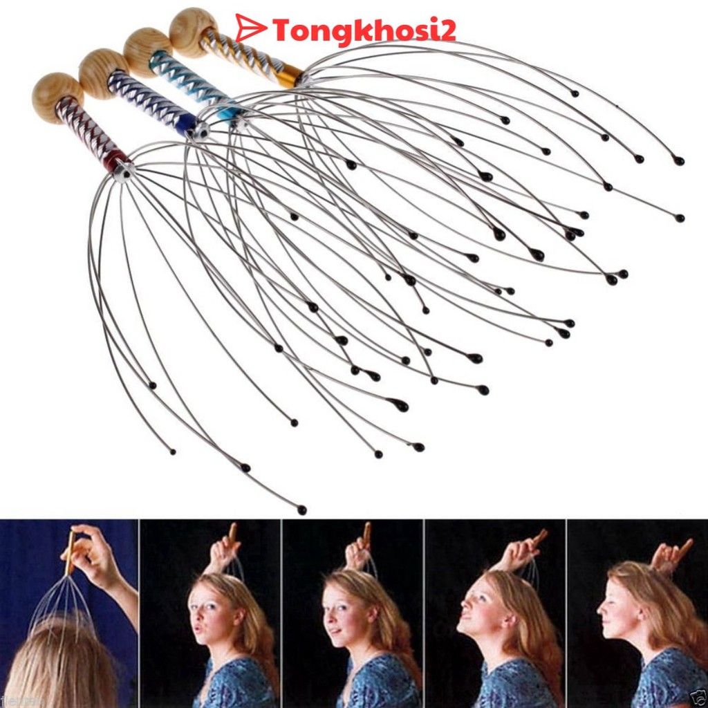 PVN32739 Cây Massage Đầu, Thư Giãn, Ngủ Ngon Sâu Giấc, Tuần Hoàn Máu, Giảm Đau Đầu, Quà Sức Khỏe T2