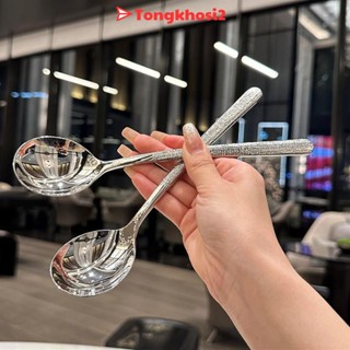 PVN63719 Thìa inox, muỗng chất liệu không gỉ , sáng bóng, có cán cầm dài, muỗng ăn súp đầu tròn tiện lợi tongkhosi2