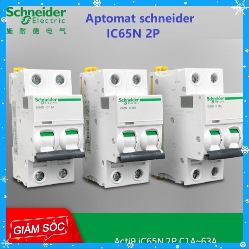 [CHÍNH HÃNG]Aptomat MCB 2P 10A~63A Schneider iC65N