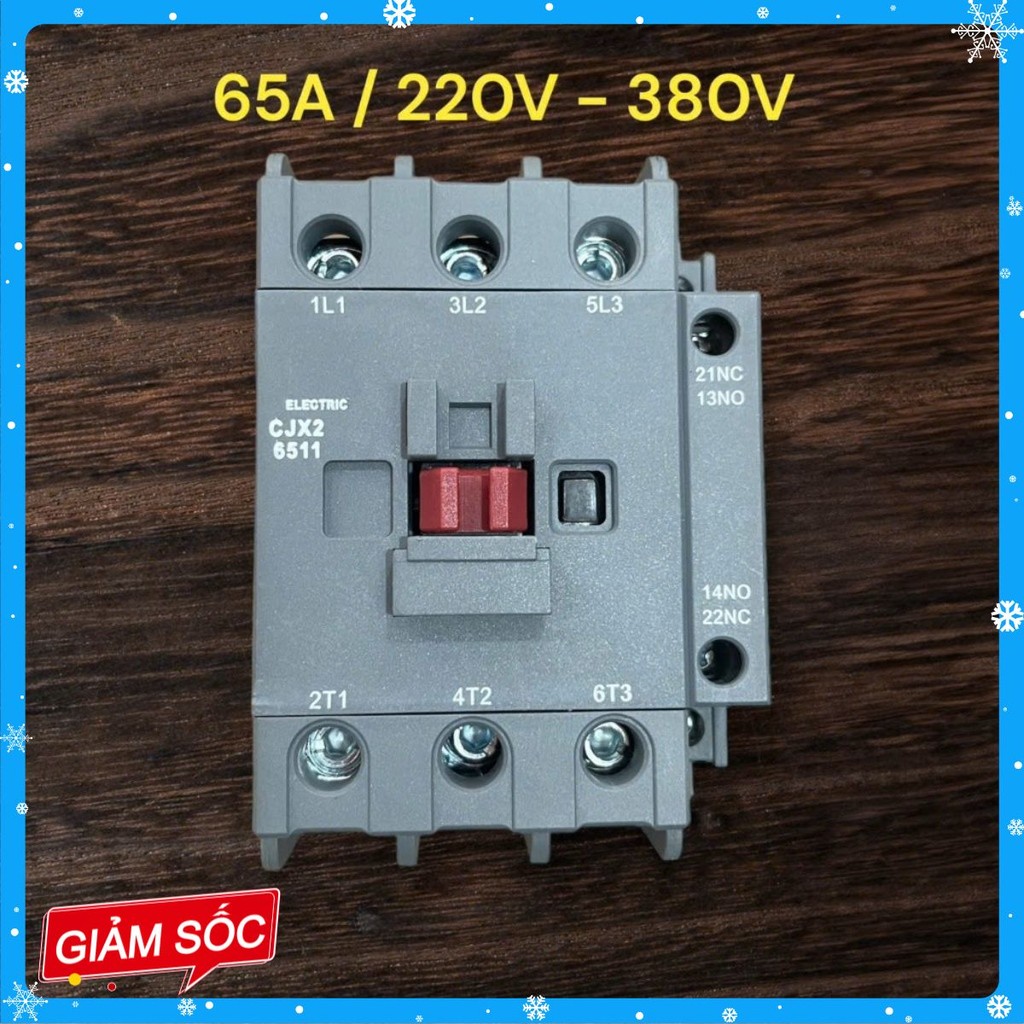 [CHÍNH HÃNG]Contactor - Khởi động từ CJX2-6511 Cuộn hút 220Vac- 380Vac