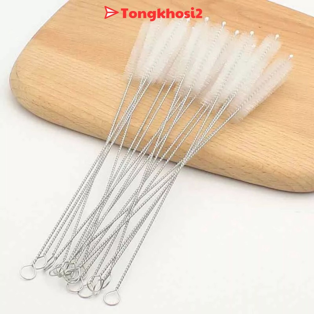 PVN60133 Set 10 Cọ rửa ống hút cỡ lớn inox, ống hút thủy tinh, ống hút bình sữa, dây máy hút sữa tongkhosi2
