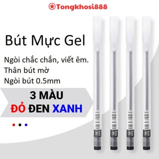 PVN47161 Set 10 Bút bi nước cute mực gel đen xanh đỏ nét 0.5mm mực đều nét chữ đẹp đủ màu