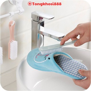 PVN45844 Bàn chải chà giày, giặt quần áo siêu sạch cán dài có móc treo tiện lợi 17cm