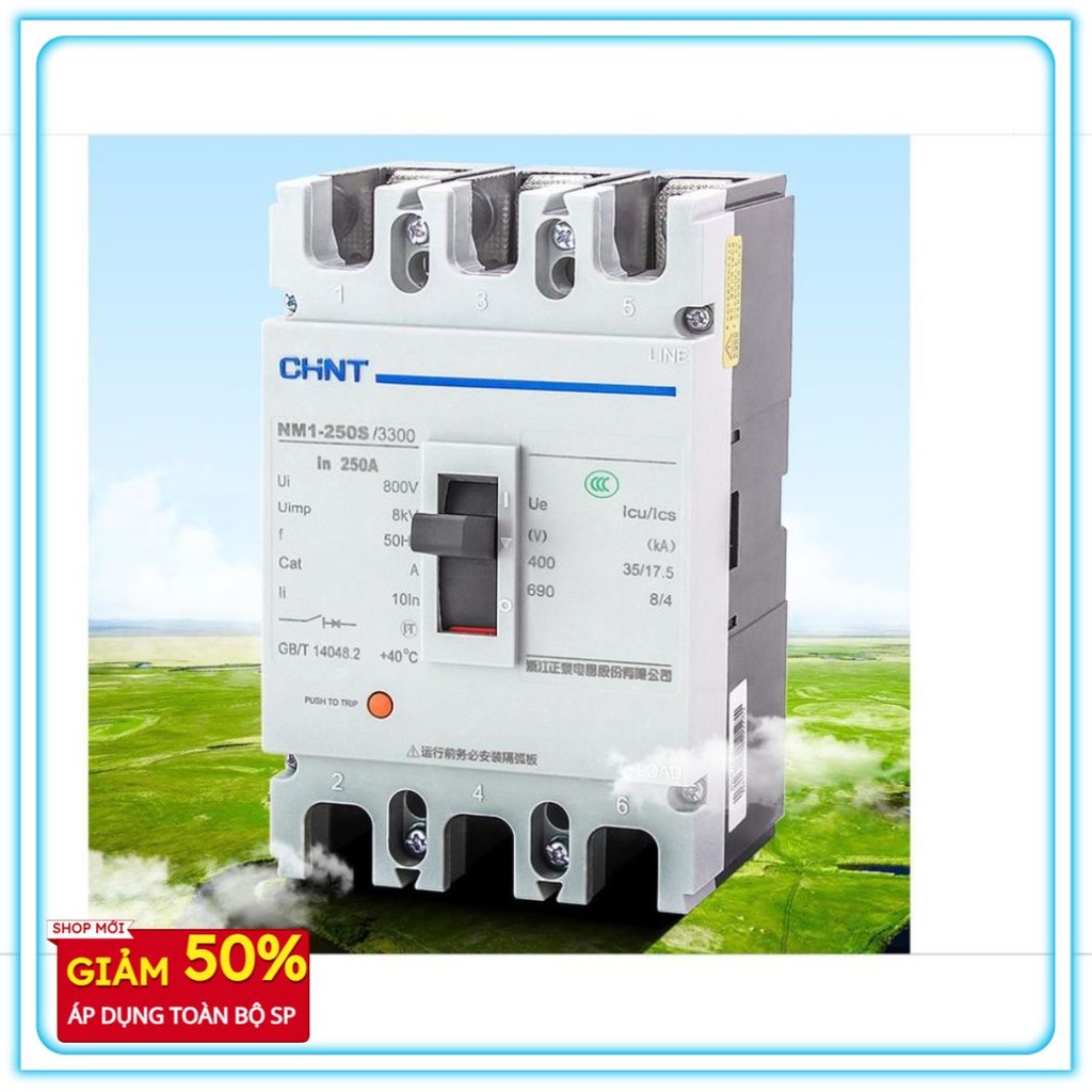 Aptomat chint 3p 250A -NM1-250S/3300 -160A, 200A, 250A MCCB 3 pha