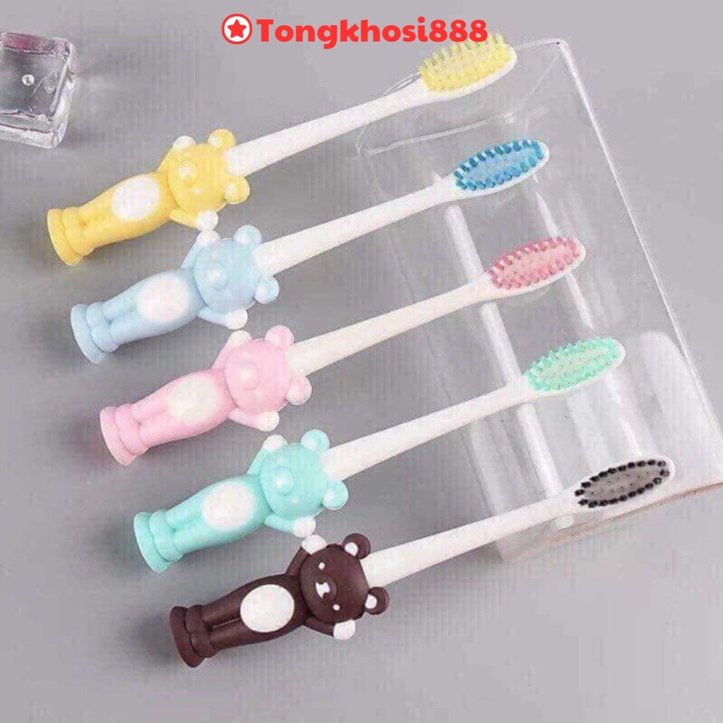 Pvn2393 Bộ 4 Bàn Chải Đánh Răng Cho Bé Gấu T8