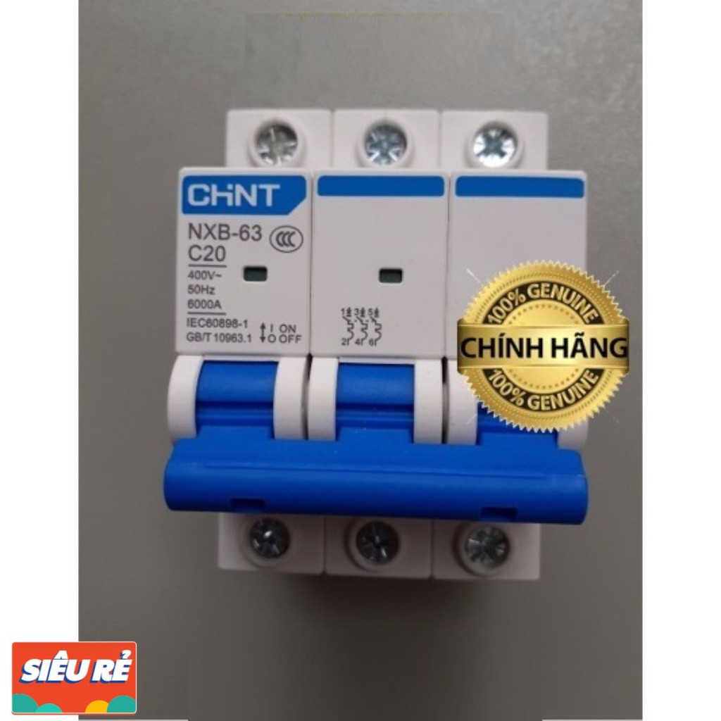 Aptomat CHINT MCB 3P 16 ~ 63A  NXB-63 C16, C20, C25,C32,C40,C63