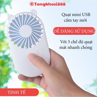 PVN59368 Quạt Mini Cầm Tay - Quạt Tích Điện Nhỏ Gọn Tiện Lợi 3 chế độ gió