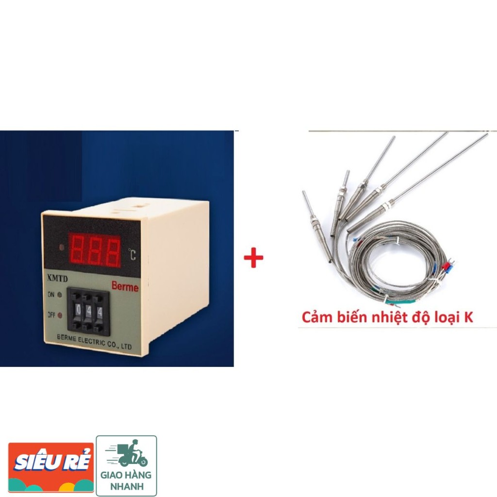 Combo Điều khiển nhiệt độ XMTD 2001 đo 0-999 độ C + Cảm biến nhiệt độ loại K