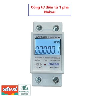 Đồng hồ đo công suất tiêu thụ Kwh 220v- 60A - Công tơ điện tử 1 pha Nakasi