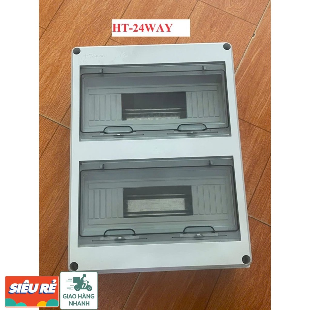 Hộp điện nhựa gài át HT-18WAY, HT-24WAY - Tủ điện chống nước 2 tầng 24 vị trí