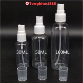 PVN43674 Chai xịt phun sương, lọ chiết mỹ phẩm,dung dịch sát khuẩn trong suốt dung tích 30ml - 50ml - 100ml