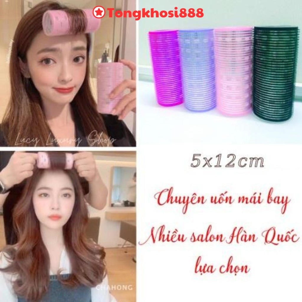 Pvn40486 Lô Cuốn Tóc Hàn Quốc Lõi Nhôm Siêu To Dài Tự Dính Uốn Mái Dài Cỡ Lớn