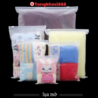 PVN62620 Túi Zip Lụa Mờ Túi Nhựa PE Trong Suốt Đựng Quần Áo Giày Dép Phụ Kiện Đồ Đạc Đa Năng Có Lỗ
