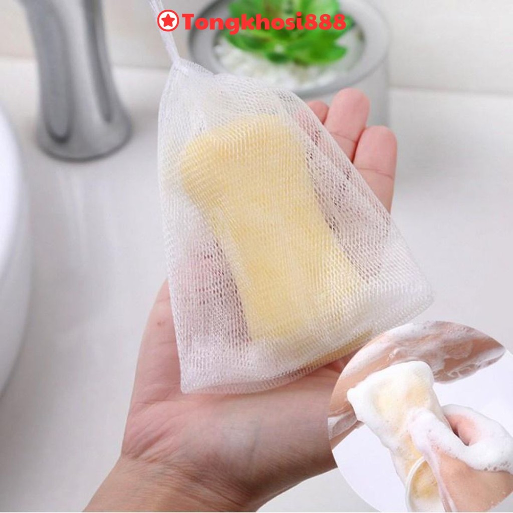 PVN34066 Túi Lưới Đựng Xà Bông Tắm Tạo Bọt Tiện Lợi