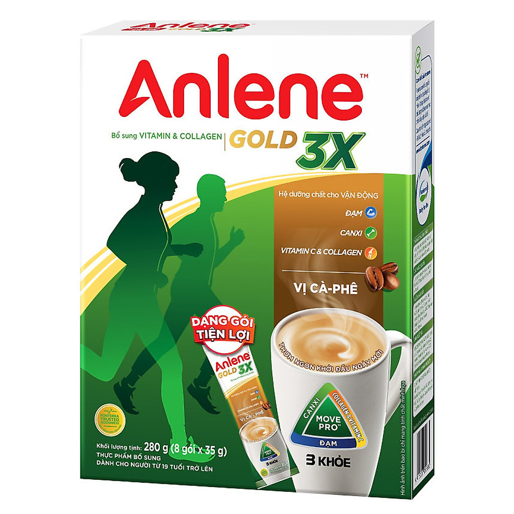 Sữa Bột Anlene Gold 3X vị Cà phê (Hộp giấy 280g)