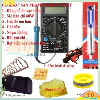 [FREE SHIP => 50K ] Bộ Đồng hồ đo vạn năng DT 832 và 6 dụng cụ hàn chì