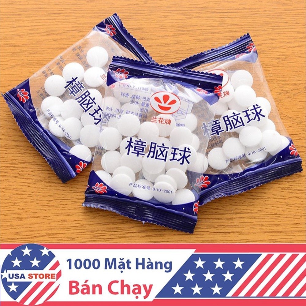 Gói 20 Viên Long Não Băng Phiến Thơm Khử Mùi, Đuổi Gián, Côn Trùng, Nấm Mốc, Khử Mùi Nhà Vệ Sinh