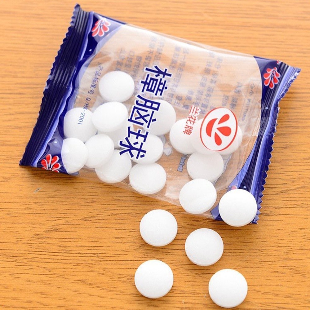 Gói 20 Viên Long Não Băng Phiến Thơm Khử Mùi, Đuổi Gián, Côn Trùng, Nấm Mốc, Khử Mùi Nhà Vệ Sinh