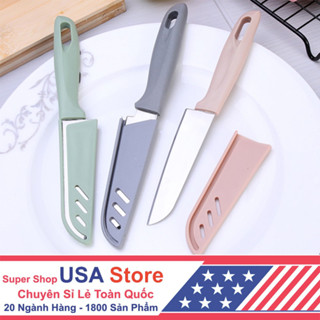 Dao Gọt Vỏ Trái Cây - Dao Cắt Hoa Quả Thép Du Lịch Có BAO LƯỠI J6