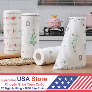 Cuộn Khăn Lau Chén Bát Đĩa Nhà Bếp Đa Năng - IN HÌNH CUTE - Siêu Dai Có Thể Giặt Lại Tái Sử Dụng