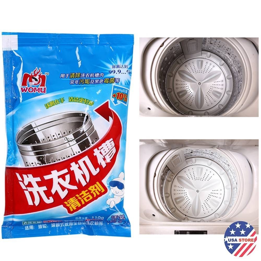 Gói Lớn Tẩy Vệ Sinh Lồng Máy Giặt 110Gr - Diệt Khuẩn, Tẩy Sạch Chất Cặn, Mảng Bám, Ẩm Mốc Hiệu Quả