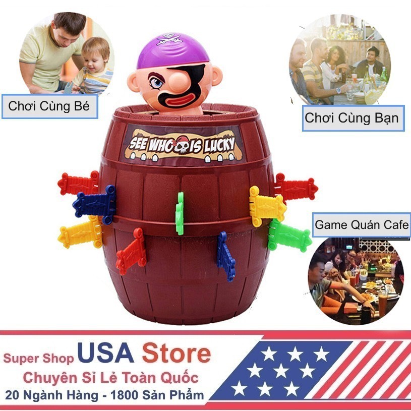 Đồ Chơi Hải Tặc - Trò Chơi Team Đâm Thùng Phi Xả Stress Giải Trí Loại 1 (Chọn Size)