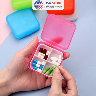 [Tổng Kho Sỉ] Hộp Khay Chia Ngăn Thuốc 4 NGĂN CHỮ THẬP - Khay Đựng Thuốc Y Tế Gia Đình Hàng Ngày Mini Nhỏ Gọn Bỏ Túi