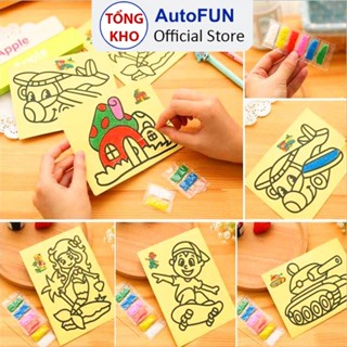 Combo 10 Tranh Cát Cho Bé Tập Tô Vẽ - Có Sẵn Cát Màu Tươi Sáng Cho Trẻ Em Sáng Tạo