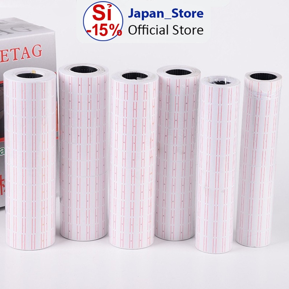 Combo 3 Cuộn Giấy In Dán Giá - Cuộn Dày 500 Tem Dính/Cuộn - Cho Máy Bấm Ghi Giá