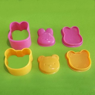 Bộ 2 Khuôn Làm Cơm Nhật Bento Con Mèo, Gấu, Thỏ