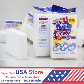 SET 4 Mút Xốp Melamine Tẩy Rửa Đa Năng Làm Sạch Mọi Vết Bẩn- Vết Bút Chì Vẽ Tường- Cọ Rửa Bát Trắng/Be