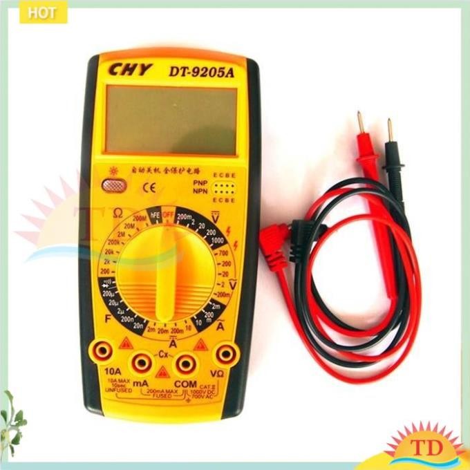 [FREE SHIP => 50K ] Đồng hồ đo vạn năng CHY DT9205A Vàng kèm Pin