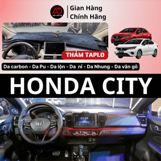 Thảm taplo HONDA CITY, thảm phủ taplo ô tô chất liệu da carbon, da lộn, nhung, da vân gỗ, nhung lông cừu, AD AUTO